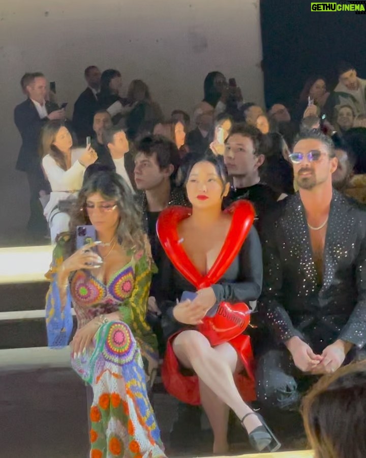 Lana Condor Instagram - She’s giving buoyancy in @moschino!!! Thank you for having me @jeremyscott the collection is DIVINE (plz refer to the swipe for the jaw drop) Milan, Italy