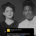 Lana Del Rey Instagram - Thank you @vmas from me and Jon and rich lee It’s been a very good year –and it’s all because of my buddies making these records and videos. and all u folks on tour. We’ll see you in Tennessee tonight and tomorrow.