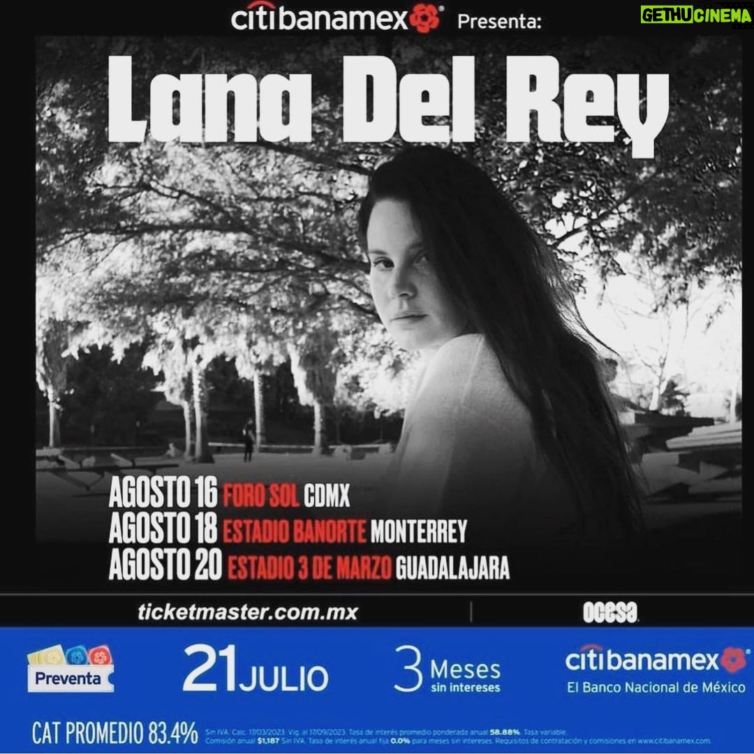 Lana Del Rey Instagram - I’ll be rescheduling, Monterrey and Guadalajara as soon as possible. Apologies for the re-arrangement but when I say I cannot wait to be there I am absolutely thrilled that we’re going to see each other in Mexico. Hang tight and we’ll get it all figured out.