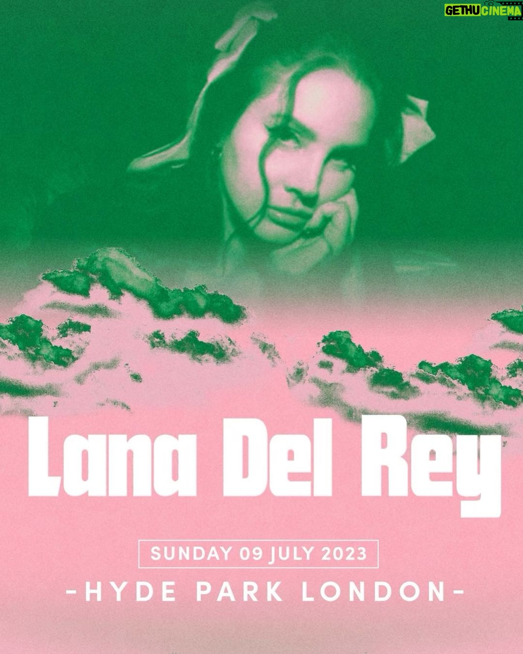Lana Del Rey Instagram - So now we’re talking, Hyde Park! I only used to walk past that park for three years hearing all of my favorite singers singing in the distance. Damn! Very grateful to be able to come sing for you London -not only there, but of course, headlining ‘the other stage’ at Glastonbury it’ll be nice to see you – and we’ll be bringing the best of friends to come along and play at the park signing off bang bang kiss kiss 🔫🔫🔫