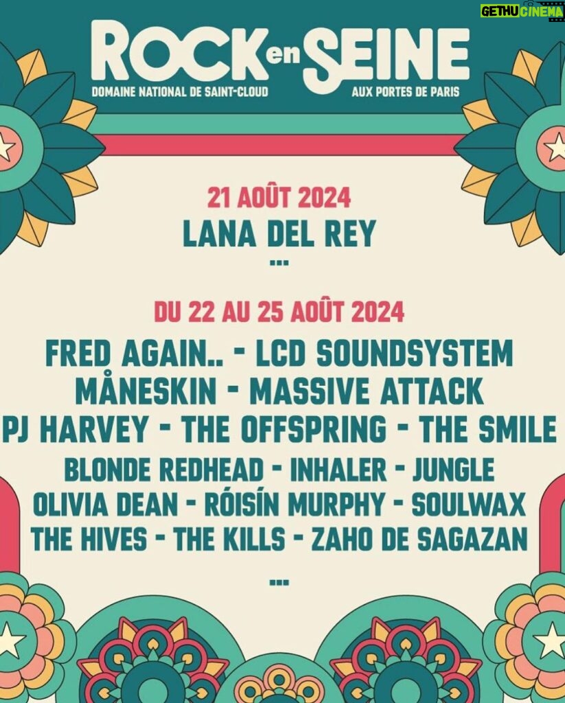 Lana Del Rey Instagram - ROCK EN SEINE Coming full circle back to France 🇫🇷 I promise this time it’s not just for 1000 people 💋 💋 🔫🔫 Luvu