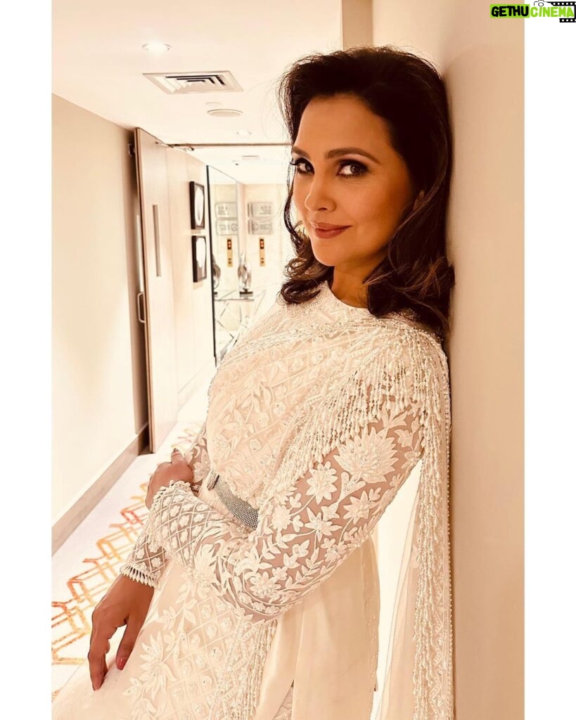 Lara Dutta Instagram - When I first stepped into the film industry with my debut film #Andaaz my biggest thrill was that I was being dressed by the style maven of Bollywood , my dearest @manishmalhotra05 !! He had transformed actresses careers and rewritten how women were presented on screen! His clothes were young, fun, sexy and trendy! Today, two decades later, I’m still just as thrilled to wear Manish’s clothes! His detailing is exquisite and I feel elegant and opulent, just as the occasion demanded! 🤍#delhidiaries #white #shine Outfit: @manishmalhotra05 Makeup: @rameshkondapuram Hair: @yogitasheth96 Agency: @collectiveartistsnetwork