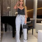 Larsa Pippen Instagram – Might be late but I still show up.  Denim: @alexanderwangny  top: @prettylittlething