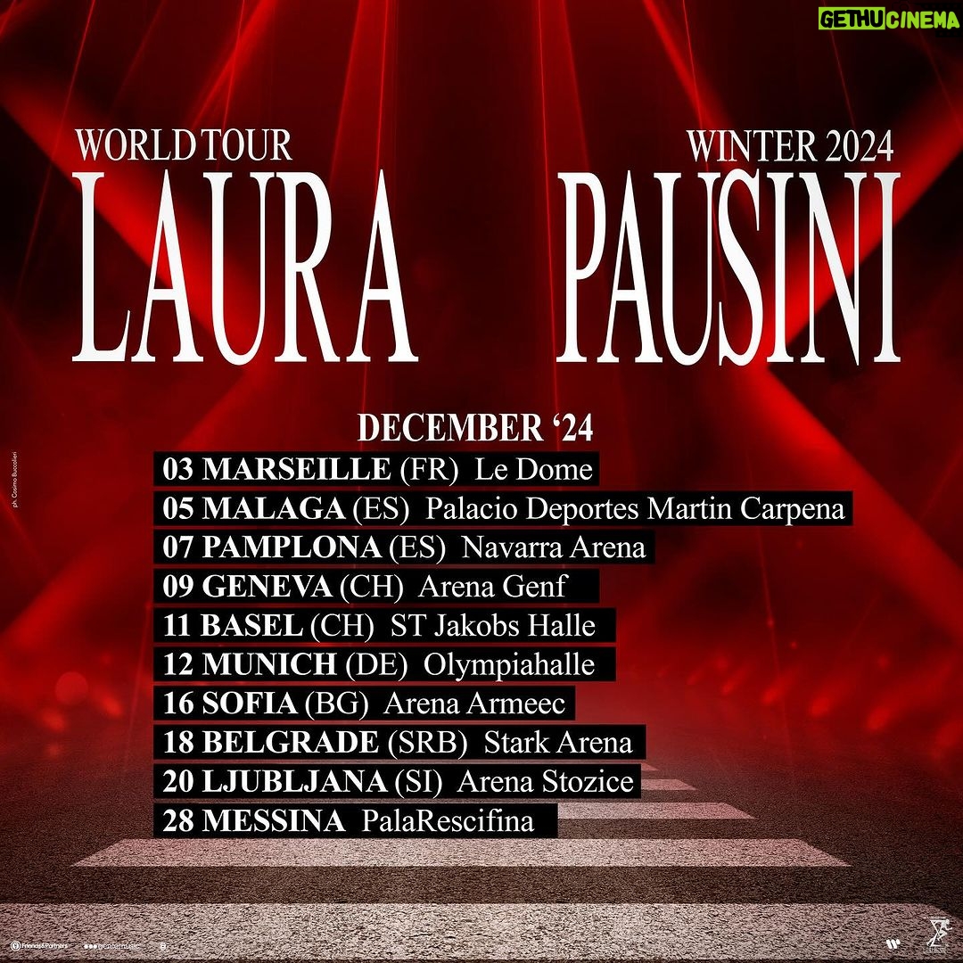 Laura Pausini Instagram - Come promesso torno in Europa con il Winter Tour 2024! ✨ Scorri per vedere le nuove date! Presale Fanclub @laura4u_official: mercoledì 28 febbraio, ore 11.00 General sale: venerdì 1 marzo, ore 11.00 Per la data di Londra: Fanclub Presale dalle 11:00 (10:00 Local Time) di mercoledì 6 marzo 2024 General Sale dalle 11:00 (10:00 Local Time) di venerdì 8 marzo 2024 • Como prometí, ¡vuelvo a Europa con el Winter Tour 2024! ✨ ¡Desliza para ver las nuevas fechas! Preventa Club de fans @laura4u_official: miércoles 28 de febrero, a las 11 horas Venta general: viernes 1 de marzo, a las 11 horas Para el show de LONDRES (4 de NOVIEMBRE de 2024): Preventa Club de Fans a partir del 6 de marzo de 2024, a las 11:00 horas (10 horas local time). Las entradas saldrán a la venta el viernes 8 de marzo de 2024, a las 11:00 horas (10 horas local time). • As promised I am coming back to Europe with the Winter Tour 2024! ✨ Scroll to see the new dates! @laura4u_official Fanclub Presale: Wednesday, Feb. 28, 11AM General sale: Friday, March 1, 11AM For the show in LONDON (November 4th 2024): Fanclub Presale on Wednesday March 6th 2024 at 11AM (10AM local time) General Sale on Friday March 8st 2024 at 11AM (10AM local time) • Como prometido, volto à Europa com o Winter Tour 2024! ✨ Deslize para ver as novas datas! Pré-venda Fanclub @laura4u_official: quarta-feira, 28 de fevereiro, 11h Venda geral: sexta-feira, 1º de março, 11h Para o show em LONDRES (4 de novembro de 2024): Pré-venda do fã-clube na quarta-feira, 6 de março de 2024, às 11h (10h, horário local) Venda geral na sexta-feira, 8 de março de 2024, às 11h (10h, horário local) • Comme promis, je reviens en Europe avec le Winter Tour 2024! ✨ Faites défiler pour voir les nouvelles dates ! Prévente Fanclub @laura4u_official: mercredi 28 février, 11h Vente générale: vendredi 1er mars, 11h Pour le spectacle à LONDRES (4 novembre 2024) : Prévente Fanclub le mercredi 6 mars 2024 à 11h (10h heure locale) Vente générale le vendredi 8 mars 2024 à 11h (10h heure locale) #LPWinterTour24