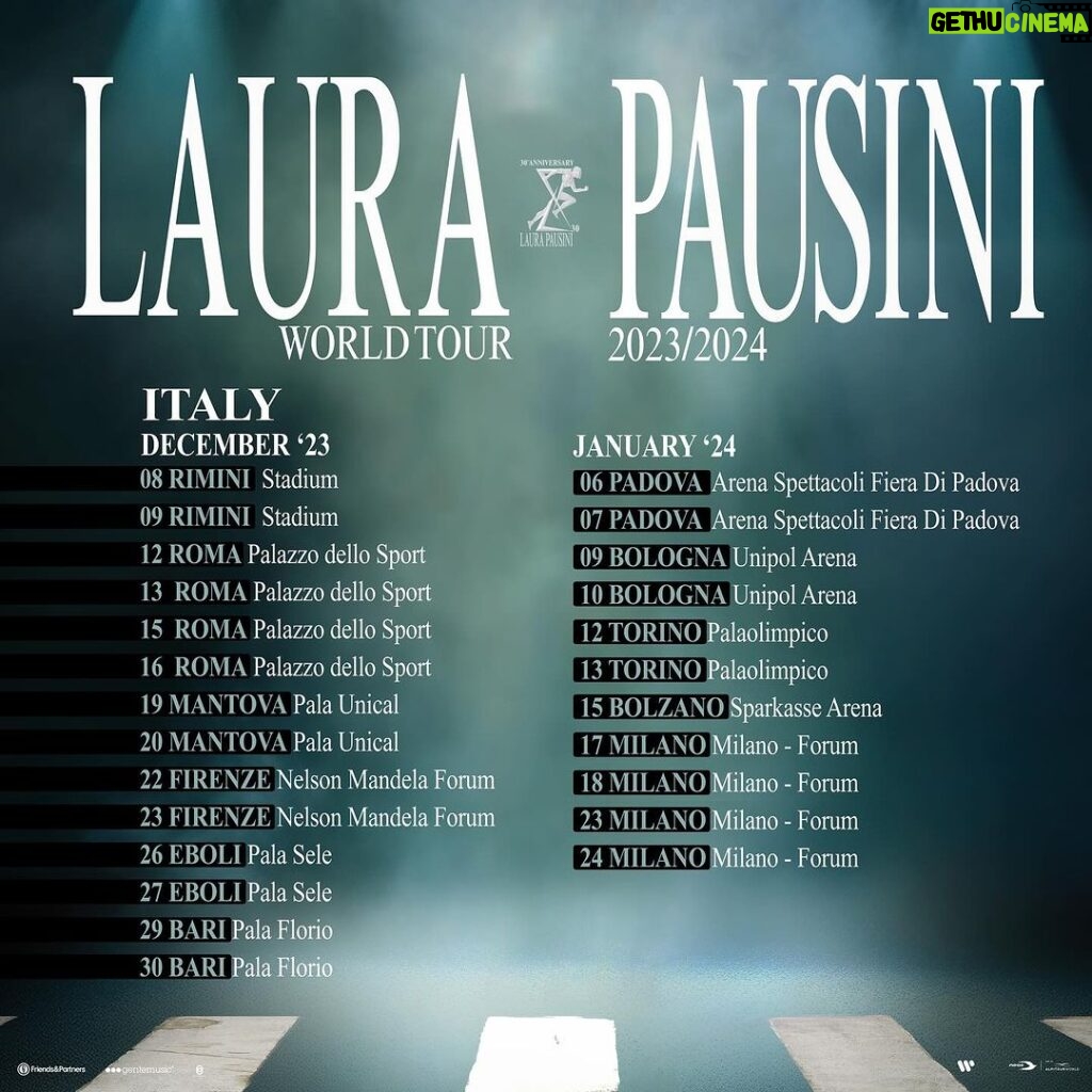 Laura Pausini Instagram - Slide to find your city! #laura30worldtour