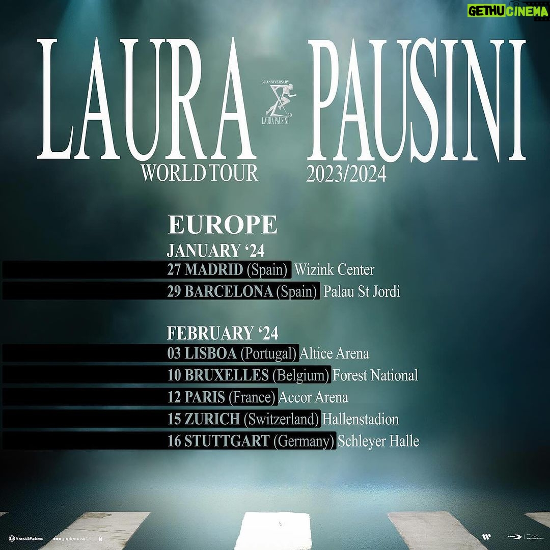 Laura Pausini Instagram - Slide to find your city! #laura30worldtour