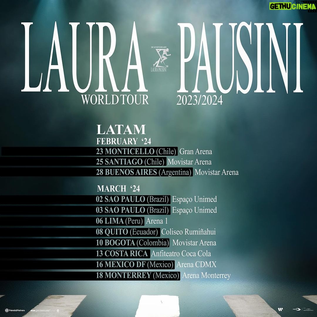 Laura Pausini Instagram - Slide to find your city! #laura30worldtour