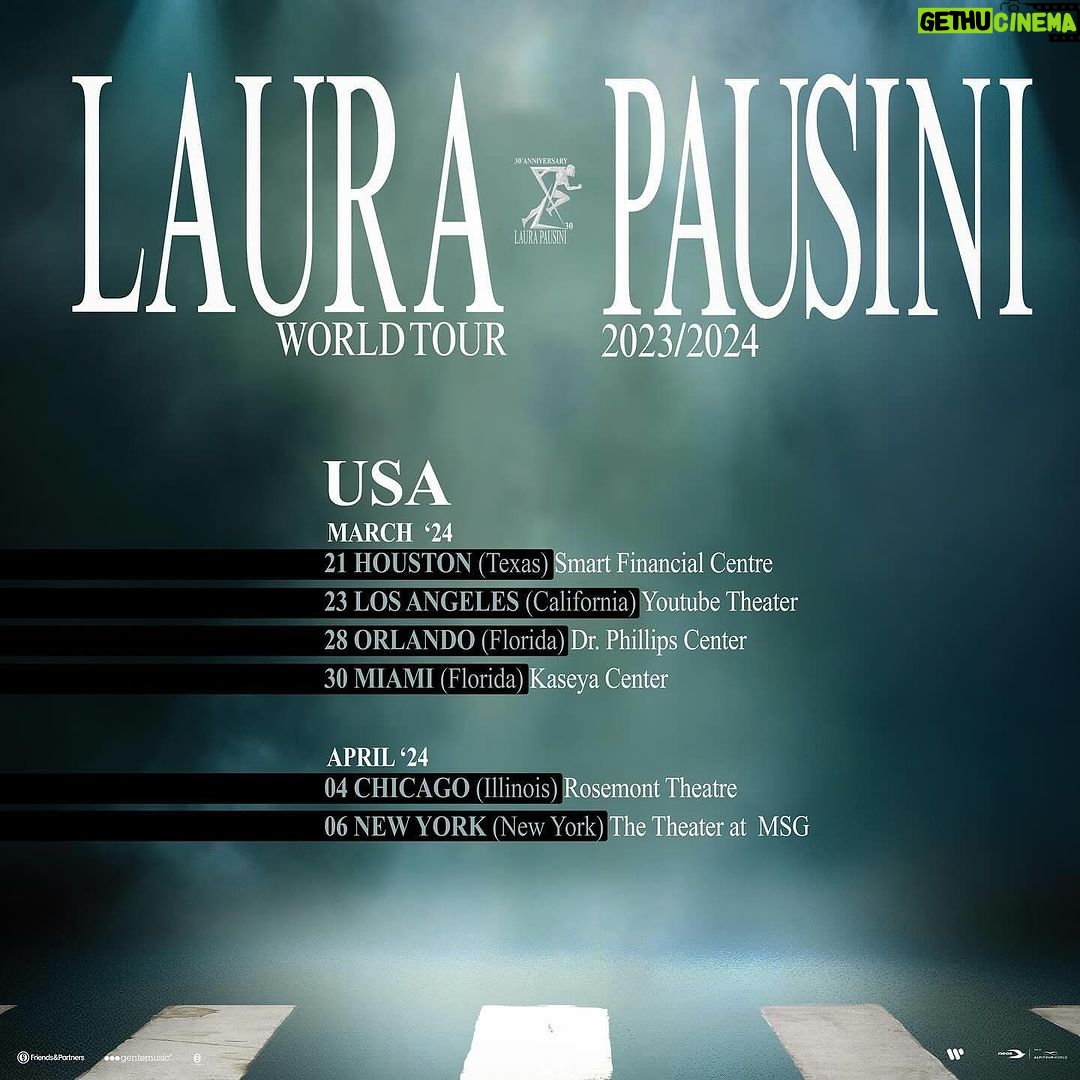 Laura Pausini Instagram - Slide to find your city! #laura30worldtour