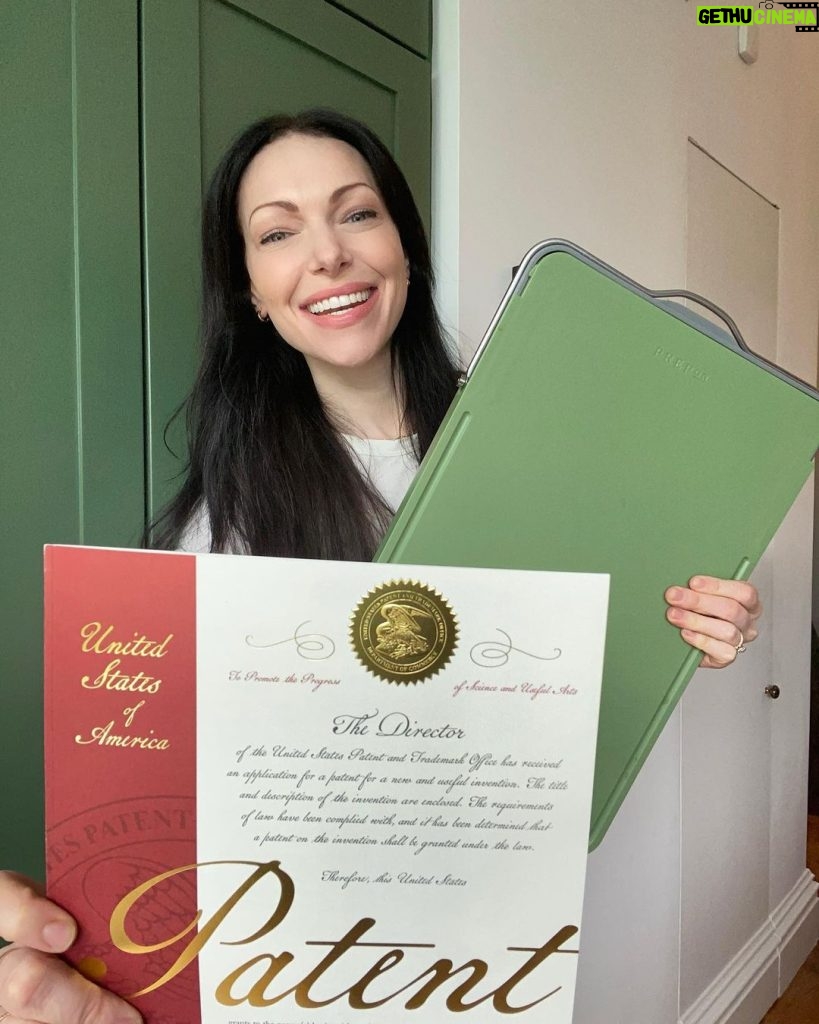 Laura Prepon Instagram - I’m officially an inventor! I wanted to share it with you guys—this is my very first Patent, for my @PrepOnKitchen Prep Board (do you have yours yet?!) It feels like such a milestone in this process—and hopefully it's the first of many! #PrepOn #GetYourPrepOn