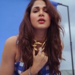 Lavanya Tripathi Instagram - Above the clouds, beyond the blues. 🌤️ . . . Styled by @rashmitathapa Wearing @aaprolabel X @gateway.pr Accessories @houseofqc Makeup and hair @hairandmakeupbyrahul Shot by @puchi.photography