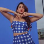 Lavanya Tripathi Instagram - Above the clouds, beyond the blues. 🌤️ . . . Styled by @rashmitathapa Wearing @aaprolabel X @gateway.pr Accessories @houseofqc Makeup and hair @hairandmakeupbyrahul Shot by @puchi.photography