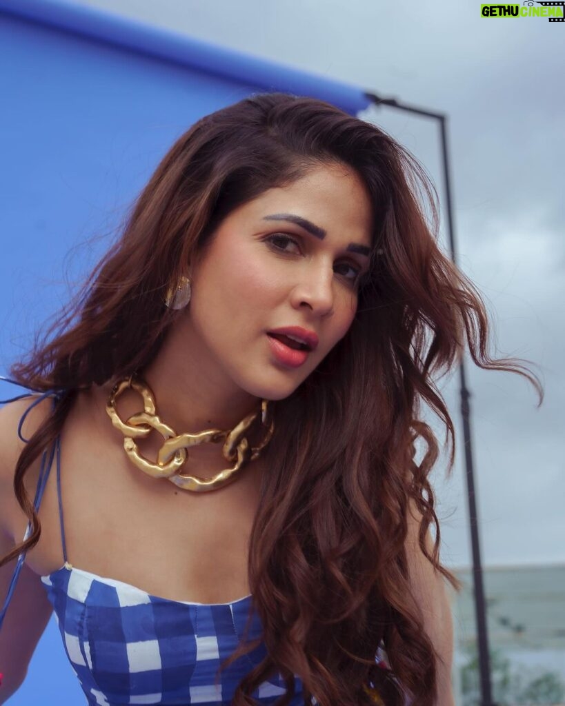 Lavanya Tripathi Instagram - Above the clouds, beyond the blues. 🌤️ . . . Styled by @rashmitathapa Wearing @aaprolabel X @gateway.pr Accessories @houseofqc Makeup and hair @hairandmakeupbyrahul Shot by @puchi.photography