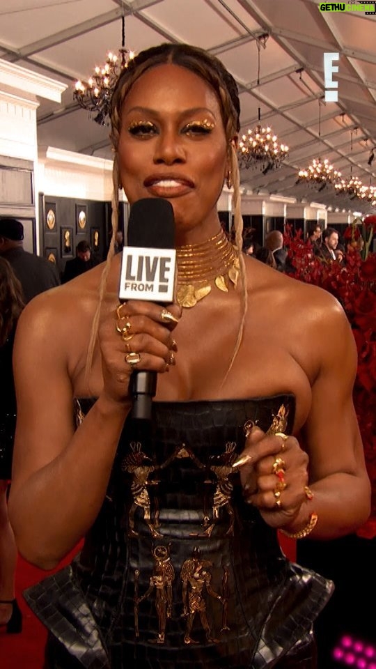 Laverne Cox Instagram - #LiveFromE at the 2024 #Grammys #RedCarpet Sunday 6pm Eastern