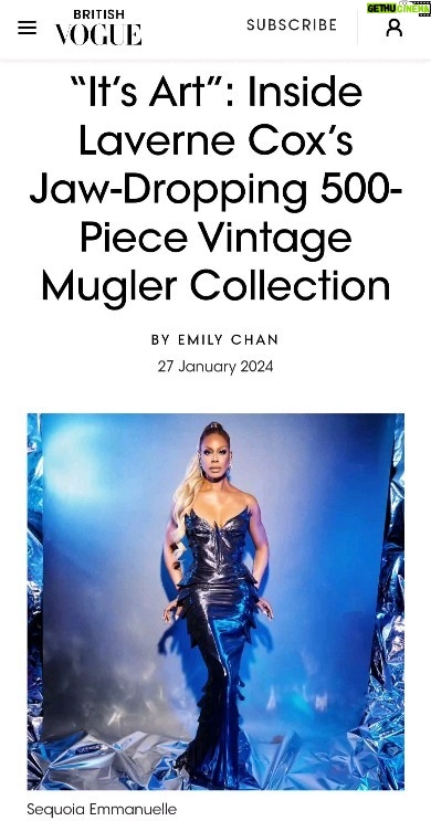 Laverne Cox Instagram - Thank you @britishvogue. Thank you @emilychan. Thank you for inviting me to share my 30 years and counting love of the work, the wearable art, the ahead of its time genius of @manfredthierrymugler. 2024 is the 50 year anniversary of the @muglerofficial brand. So it's a perfect time to celebrate the continuing influence of Mr. Mugler's work, that current and continually evolving legacy in the beautiful, brilliant hands of @cadwallader. Viva LA Mugler. ... #ThierryMuglerVintage #ThierryMuglerArchives #ThierryMugler #Muglerized #Muglerette ... #TransIsBeautiful