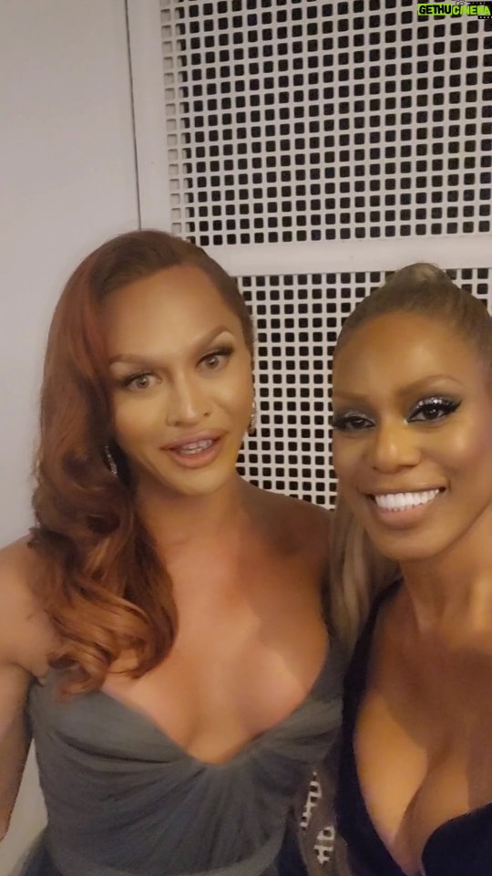 Laverne Cox Instagram - Look who I ran into at the #Emmys last Monday, the legend, the icon, the goddess @sashacolby. The dolls are out here and snatching trophies. It's a new year and a new barrage of anti-lgbtq+ at the state level. But we aren't going anywhere. Sasha keep shining. You inspire me and so many so very, very much. To all my lgbtq+ siblings, keep living, fighting and loving yourselves and each other. #TransIsBeautiful #DragRace