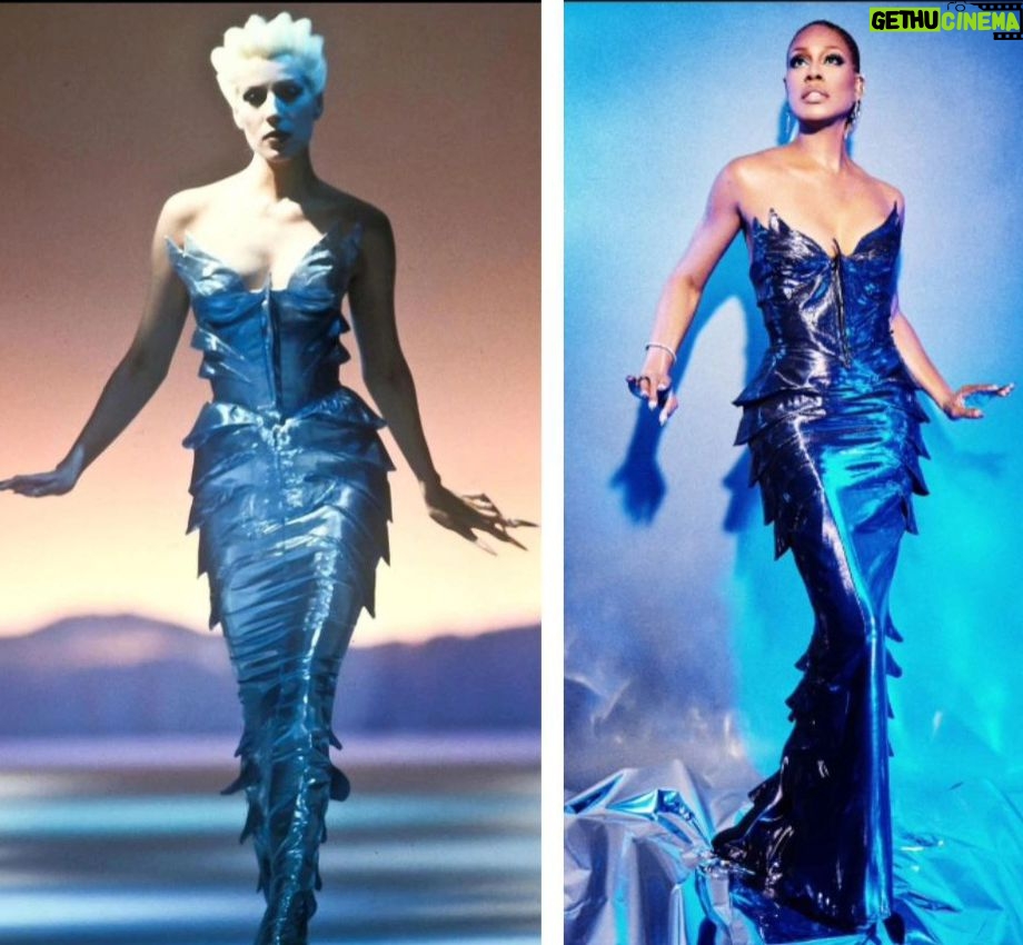 Laverne Cox Instagram - When #Mugler Dreams come true S/S 1989 Les Atlantes Les Echineides 75th #Emmys ... #ThierryMuglerVintage #ThierryMuglerArchives #muglerette #Muglerized #ThierryMugler #TransIsBeautiful