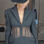Laverne Cox Instagram - For the special #Renaissance screening I hosted a week ago I had to wear @muglerofficial by @cadwallader. Casey designed some truly ICONIC looks for the tour. This piece is from Spring 2020. It wasn't mass produced. So I had the pleasure of working personally with Casey and the Mugler ateliers to mold this structural wonder to my body. Obsessed with this construction. ... It's been a crazy week. So I'm just getting around to posting from a week ago. Lol ... Fascinator designed by @sarahsokolmillinery ... #Mugler #muglerized #muglerette ... #TransIsBeautiful