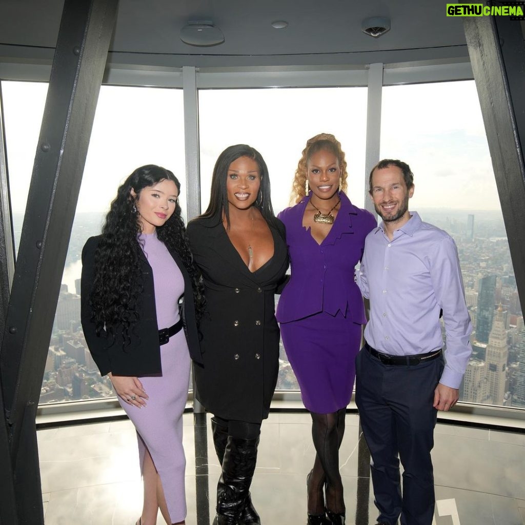 Laverne Cox Instagram - Today, we were with @lavernecox as she lit the Empire State Building purple in partnership with @sally_hansen in honor of #SpiritDay and to support LGBTQ youth. Special thanks to @gothamcheer as well as GLAAD board members @peppermint247 and @_samanthalux! Go purple tomorrow to celebrate Spirit Day! 💜 (Photos by Rob Kim/Getty Images for Empire State Realty Trust)