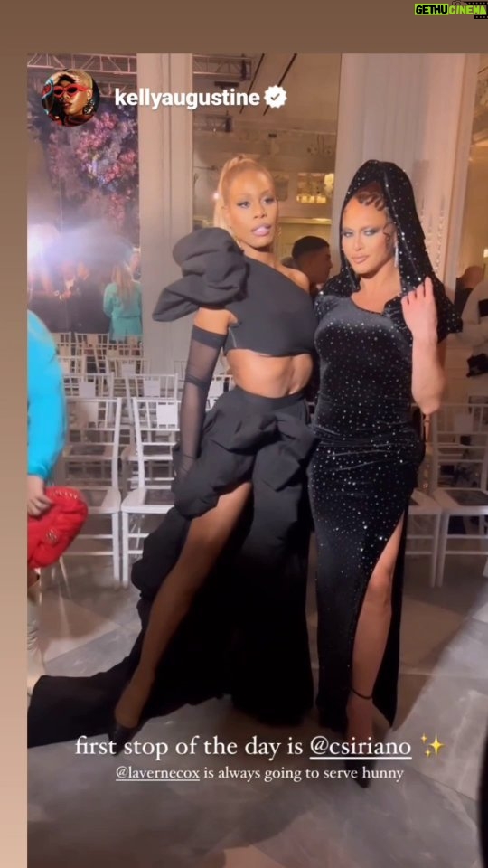 Laverne Cox Instagram - Congratulations @csiriano on 15 years. The collection was gorgeousness. Can't wait to wear some of the pieces. #TransIsBeautiful #nyfw