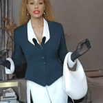 Laverne Cox Instagram - I just love this s/s 1992 suit by @manfredthierrymugler. You know about my Mugler obsession. #ThierryMuglerArchives #ThierryMuglerVintage #muglerettte #Muglerized #TransIsBeautiful