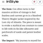 Laverne Cox Instagram - Thank you @instylemagazine #AMomentOfMugler Optisaurus Jacket archival @manfredthierrymugler S/S1989 Les Atlantes collection. Catsuit @muglerofficial x @h&m. This catsuit looks good with literally everything! Earrings Vintage @manfredthierrymugler All from my personal archive ... Hair @deetrannybear Makeup @theladydeja ... #ThierryMuglerVintage #ThierryMuglerArchives #ThierryMugler #Mugler #Muglerized #Muglerette #Muglerienne ... #TransIsBeautiful