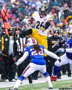 Le'Veon Bell Instagram - Throwback to when Lev went OFF against the Bills 🥶 📺: #PITvsBUF 1/14 at 1 PM ET on CBS
