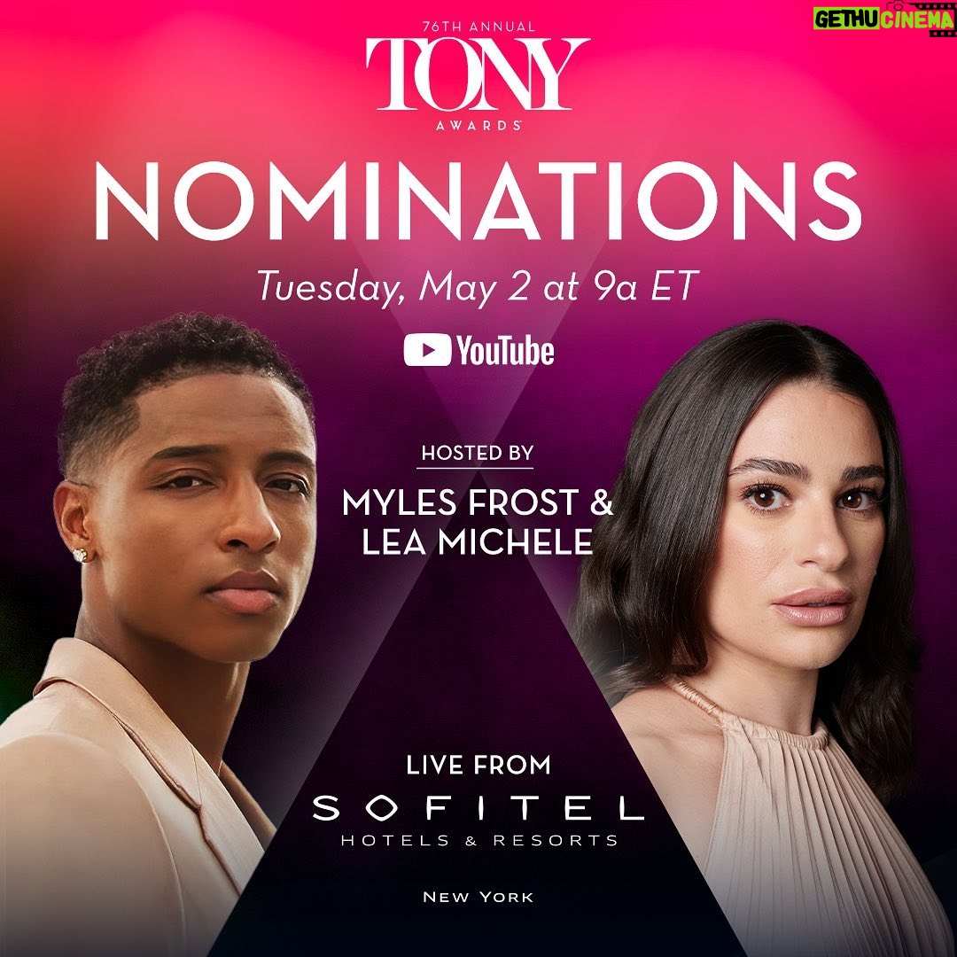 Lea Michele Instagram - So excited to host the @thetonyawards nominations with @myles.frost ✨ TUNE IN!