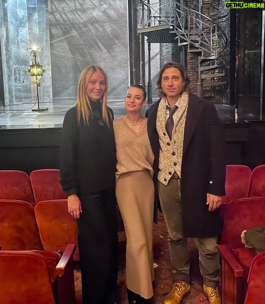 Lea Michele Instagram - Love you both so much @gwynethpaltrow & @bradfalchuk thank you for coming to @funnygirlbwy last night. ❤️
