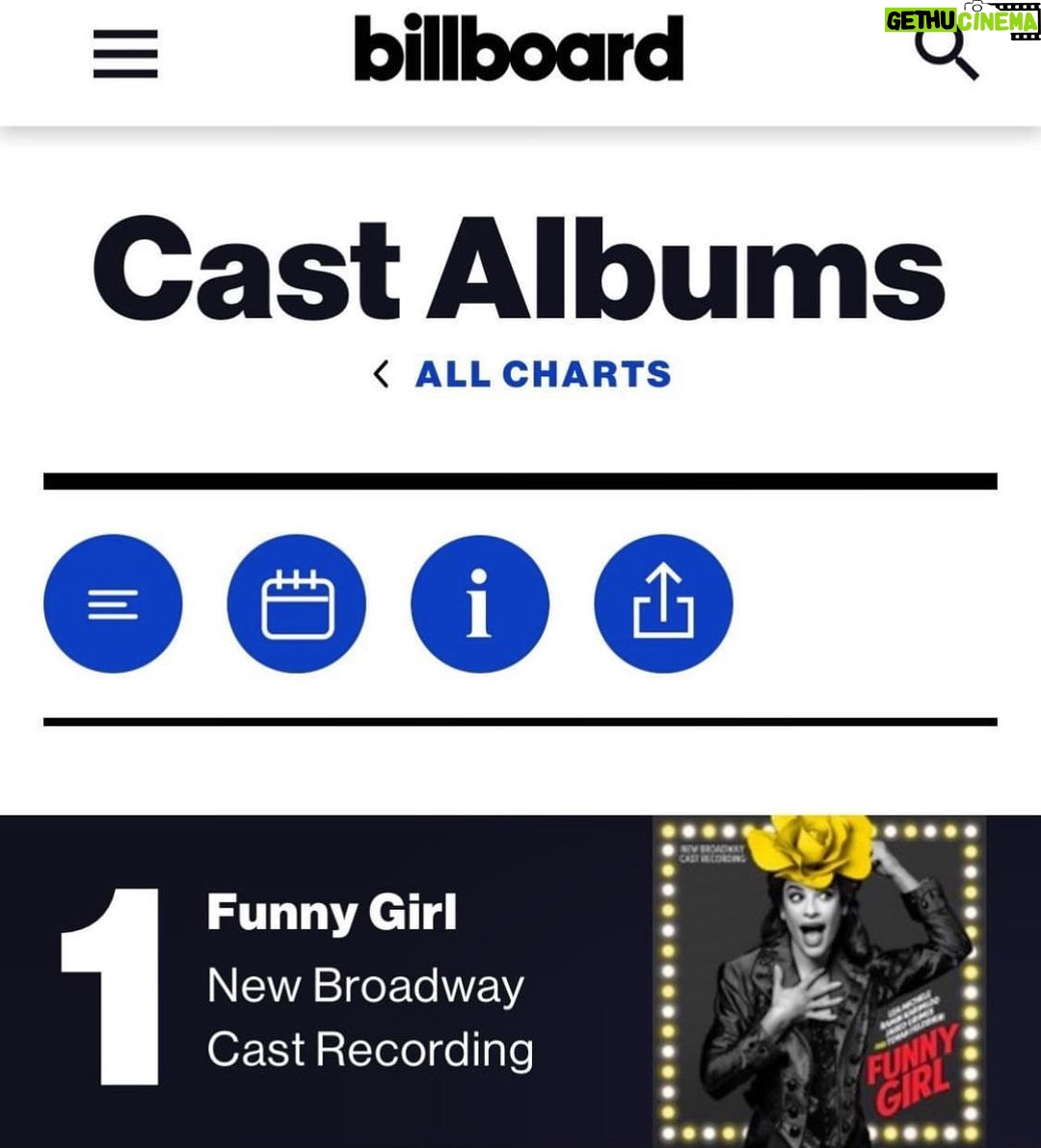 Lea Michele Instagram - So incredibly excited that our Funny Girl New Broadway Cast Recording made it to #1 on the Billboard Cast Album Charts! Thank you for all the continued love and support for our show!❤ ⭐