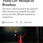 Lea Michele Instagram – BOOM. https://www.nytimes.com/2023/08/07/theater/funny-girl-broadway-recoupment.html