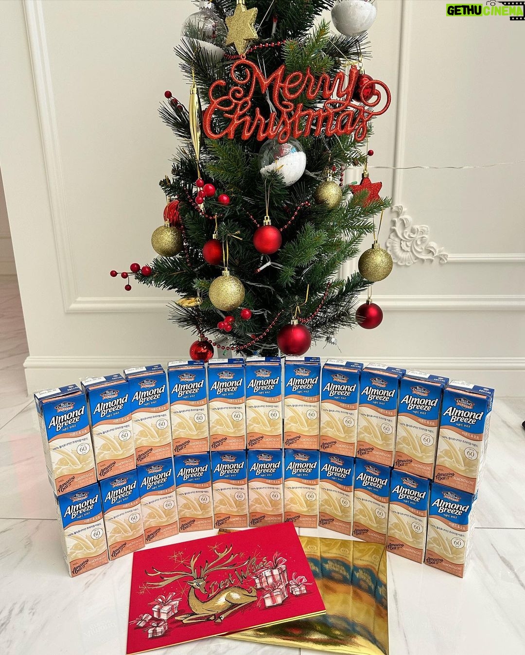 Lee Da-hee Instagram - breezemerry almond 🎅🏼 배열해 놨는데 왜 뿌듯한걸까.근데 아몬드랑 오트랑 친구 됐어?🤭