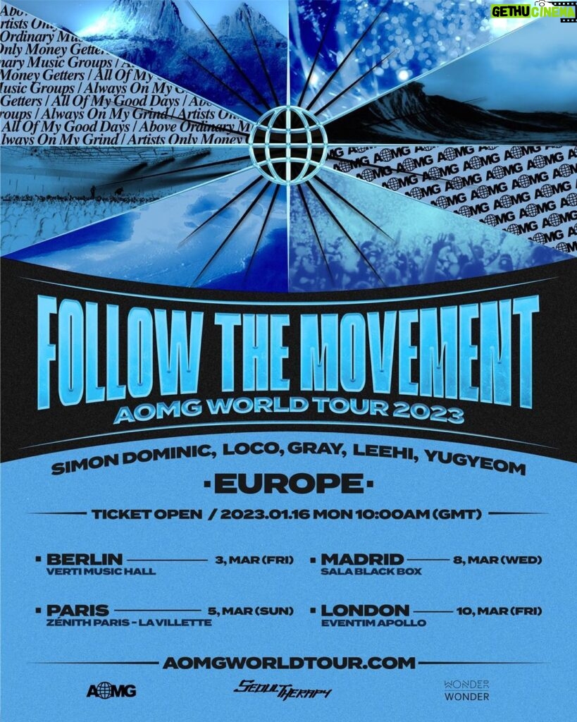 Lee Hi Instagram - [FOLLOW THE MOVEMENT] WORLD TOUR 2023 AOMGWORLDTOUR.COM 🌍EUROPE Mar 3(FRI) BERLIN Mar 5(SUN) PARIS Mar 8(WED) MADRID Mar 10(FRI) LONDON 🎫Ticket Open Jan 16(MON) 10:00 AM (GMT) Stay tuned for more announcements! @longlivesmd @callmegray @leehi_hi @yugyeom #FTMWORLDTOUR2023 #AOMGWORLDTOUR2023