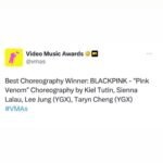 Leejung Lee Instagram - VMA BEST CHOREOGRAPHY winners? Us🤍 @kieltutin @sienna.lalau @taryncheng @leejung_lee Can’t believe we won the best choreography of the year! I am so honored to have my name alongside with these amazing choreographers who I grew up watching, this is truly a dream come true moment. Thanks to everyone who always love and support us, also to @blackpinkofficial for smashing our choreography! Big shout to @ygx_official for always being the best home ever! VMA에서 베스트 코레오 어워즈를 받았어요! 제가 사랑하고 존경하는 안무가 분들과 함께 이 상을 받을 수 있어 영광입니다. 그리고 항상 멋지게 안무를 소화해주시고 매번 레전드 무대를 만들어주시는 블랙핑크 언니들 정말 감사드립니다! 저를 응원해주시고 사랑해주시는 모든분들을 위해 감사함을 담아 더 열심히 춤을 추며 춤을 사랑하겠습니다! 마지막으로 YGX 제일 감사하고 사랑합니다!