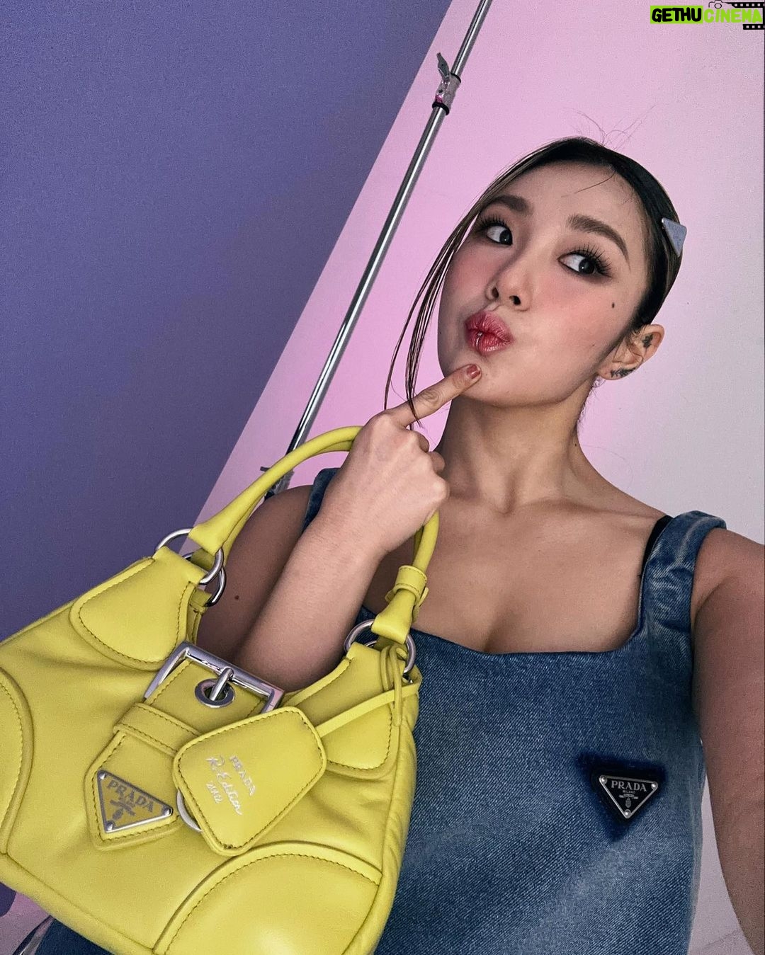 Leejung Lee Instagram - #광고 @prada Traveling back to the 2000’s with new #PradaMoon bag🌙