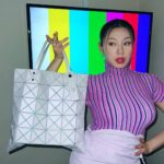 Leejung Lee Instagram - #광고 I could wear pink everyday with @meisseymiyake_official @baobaoisseymiyake_official 💕 #미이세이미야케 #meisseymiyake #바오바오백 #BAOBAO