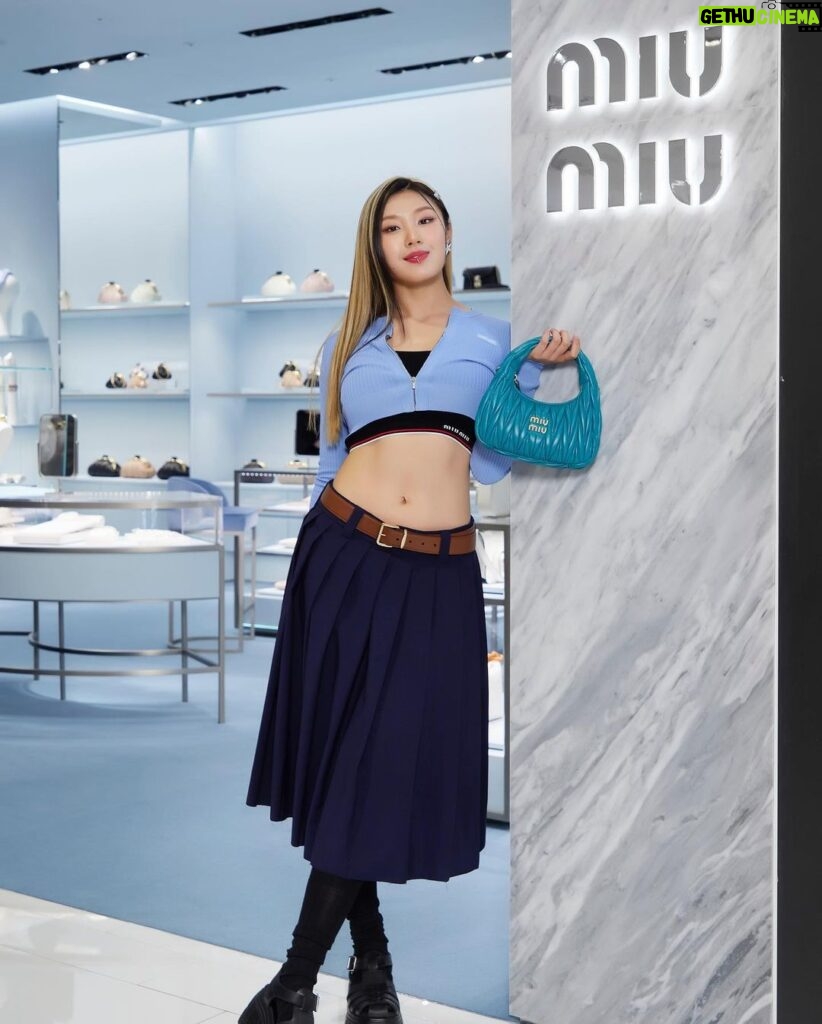 Leejung Lee Instagram - _ Lee Lee loves Miu Miu💙 #MiuMiu #미우미우 #광고 갤러리아명품관 (The Galleria)