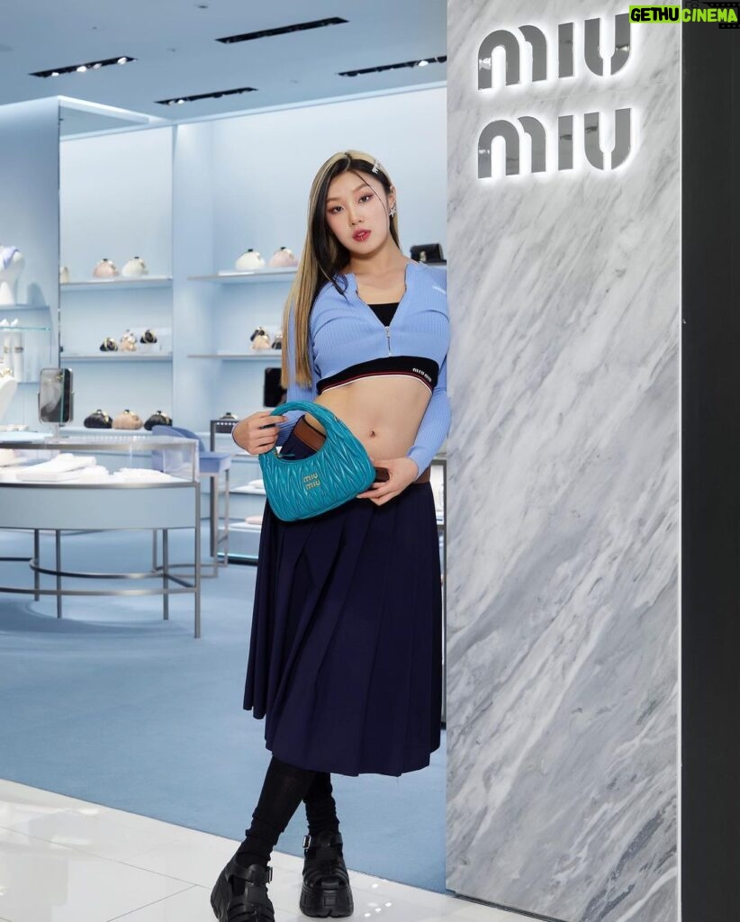 Leejung Lee Instagram - _ Lee Lee loves Miu Miu💙 #MiuMiu #미우미우 #광고 갤러리아명품관 (The Galleria)