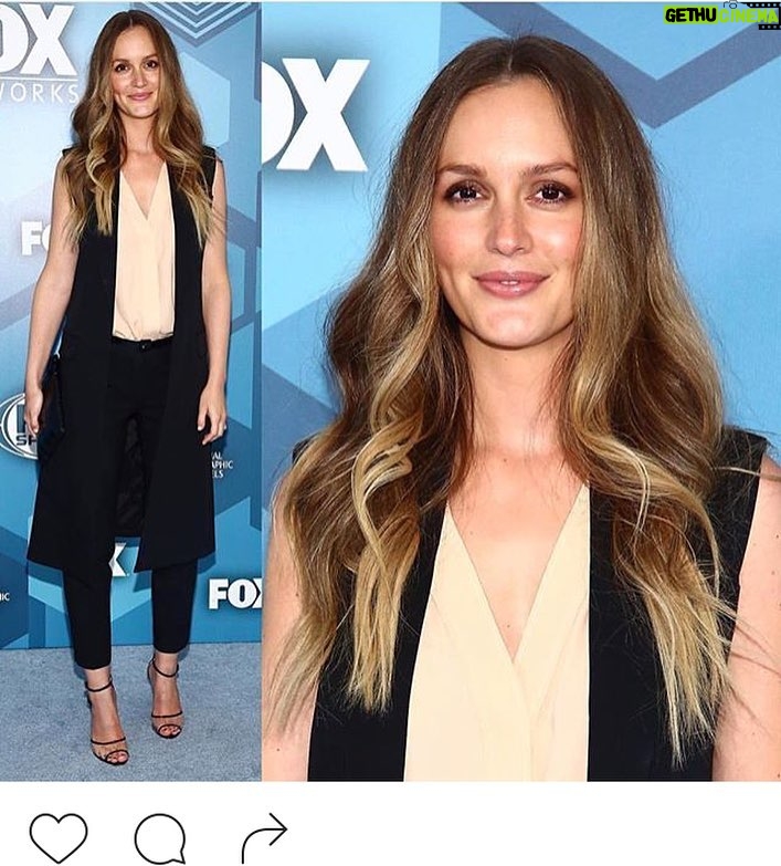 Leighton Meester Instagram - SO EXCITED for #MakingHistory on @foxtv!! Had a blast at upfronts- can't wait for everyone to see 🎉🎉Makeup @chriscolbecknyc, hair (and fresh cut) @peterbutlerhair, styling @ilariaurbinati, all @michaelkors. Link to the trailer in my bio