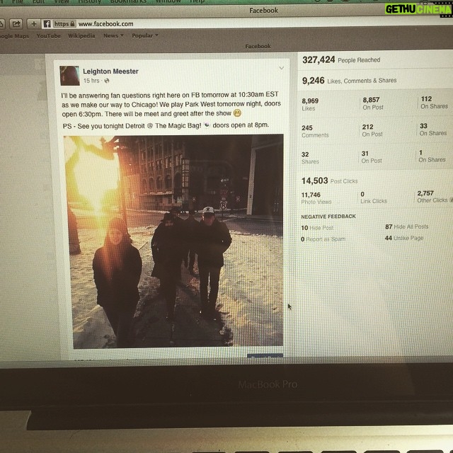 Leighton Meester Instagram - Q and A on Facebook at 10:30am. Starting in 1 minute!