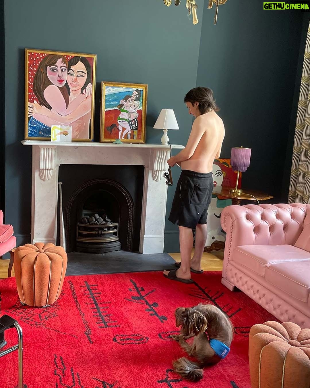 Lena Dunham Instagram - I’ve always been a homebody- a hermit, a house cat, a bed creature. Combine natural introversion, chronic illness/pain and a career as a writer and you have a recipe for being HOME. A lot. Maybe that’s why I feel such a need to customize my environment and such a passion for decor. Ever since childhood I’ve obsessively adorned every surface with craft paint, contact paper- and even a phase of scribbling on my walls with pencil as a pissed off teen. I’ve moved around a lot in the last ten years, which has meant lots of feathering my nest- but nothing has given me more pleasure than taking on my own interior design project in London over the last 3 months. Inspired by the studios and salons of artists I love- Georgia O’Keefe, Gertrude Stein- and books about my favorite designers past and present- David Netto, David Hicks, Ward Bennett, Michael S. Smith, Beata Heumann- I’ve had the distinct joy of creating a place where @attawalpa and I can feel safe, create and dream (and a place where dog pee, spills and life happening are not an emergency. It’s hard to stain when everything is a wild color!) I’ve also become much more aware of what disposable/mass-produced furniture is doing to our endangered planet. As a result, we have embraced the pleasure of vintage pieces which are full of joyful ghosts and fascinating imperfections. Below, a glimpse into our little world- though we are just getting started. (Tap for credits where we can but a lot is deep Google sourced vintage. All paint used is Farrow & Ball, which I’ve found I respond to best in terms of fumes and toxicity- us auto-immunity queens gotta be careful! Yet another reason not to have factory made furnishings all around, and for once the healthier option is the more affordable one, since vintage is cheaper and sometimes even free...)