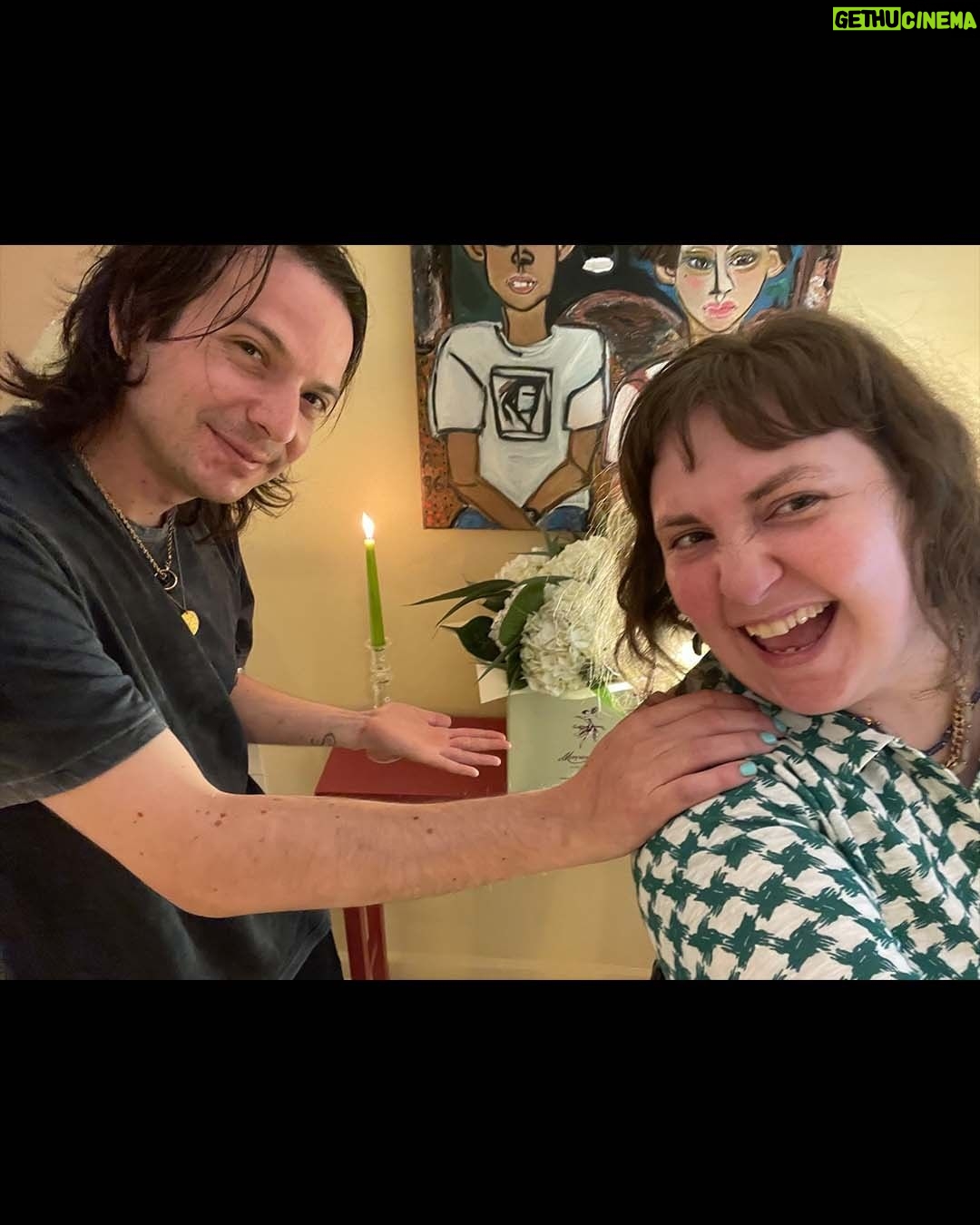 Lena Dunham Instagram - Happy birthday to my sweetheart, my baby, my wish dragon, my kingpin and my str8 up hero. I’m a month older than you but not nearly as wise and I like it that way. Because every day you show me something new about how to move through the world. Since your last birthday you have made so much beautiful art, raised a stunning puppy, bravely traveled to places far and wide wrangling dogs and bags with aplomb and jumped headlong into husband life. And at every turn I marvel at your dignity, strength and ability to impersonate people we overhear in the pharmacy. Because of the weird world of Covid, my people are still getting to meet you and every single one of them walks away saying essentially the same thing: “damn, you really lucked out.” I know. Thank you for letting me be your wife in this life, Lu- it’s the best gig I’ve ever had. Plz everyone have a slice of gluten & dairy free cake today in honor of my dapper man!