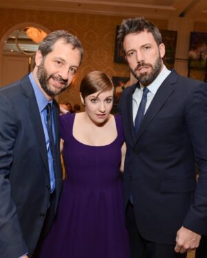 Lena Dunham Instagram - Happy Birthday to my first husband @juddapatow! The marriage was one of convenience, but I came to love you nonetheless. Sorry I kept the diamond! (Photo credit/ring credit the perfect @lesliemann)