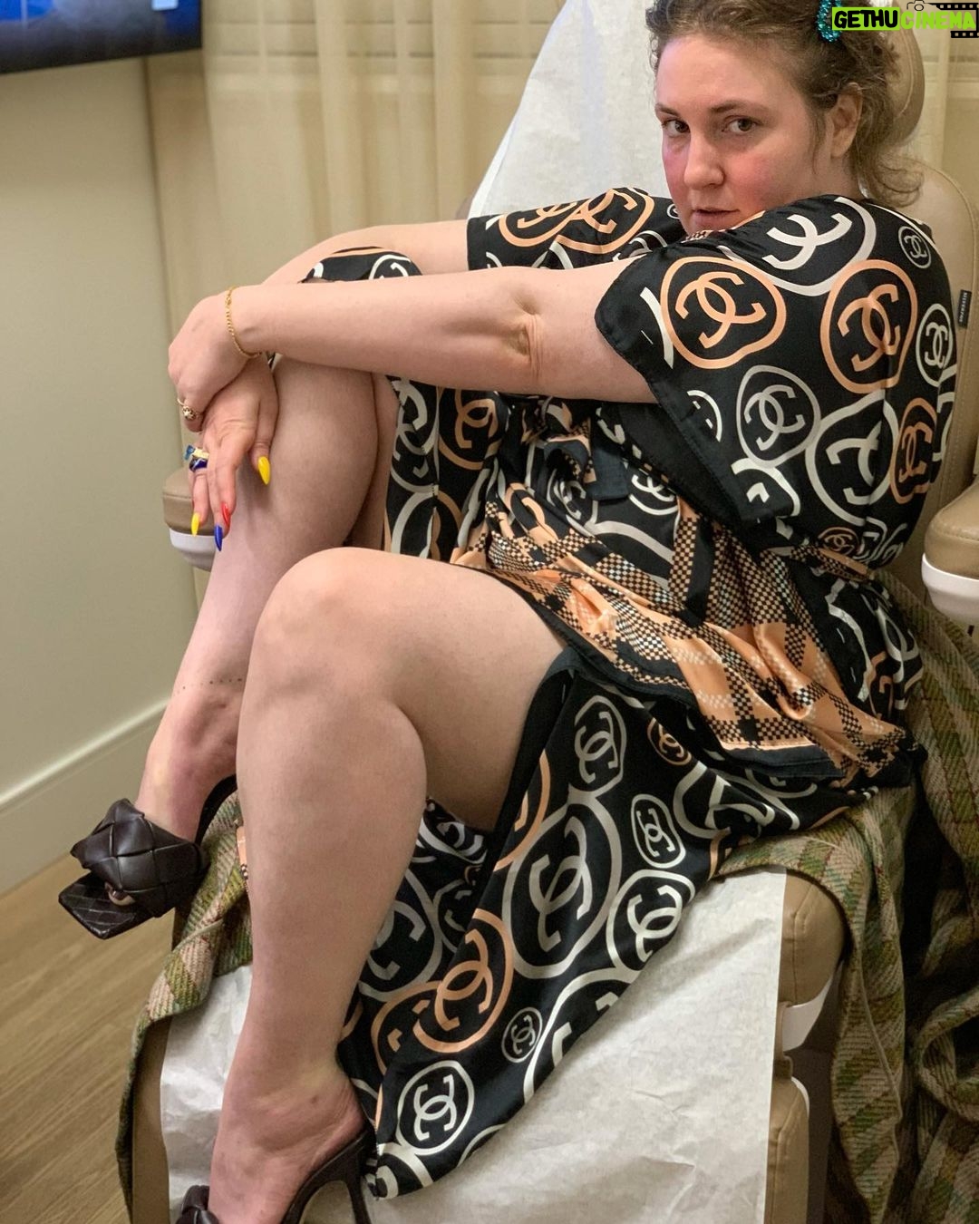 Lena Dunham Instagram - Never not in urgent care on a Friday night but this time it’s cuz I’ve been a victim of FASHION (jk it’s illness but I did “understand the assignment” as the kids say) Fashion Victim