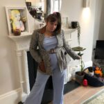 Lena Dunham Instagram – Okay people she got dressed again to not leave the house – and I can tell you that @lisasaysgah has the plus size fits on lock. (Jacket and boots by @staud.clothing, necklaces by @missomalondon, painting by me, attitude by Ingrid)