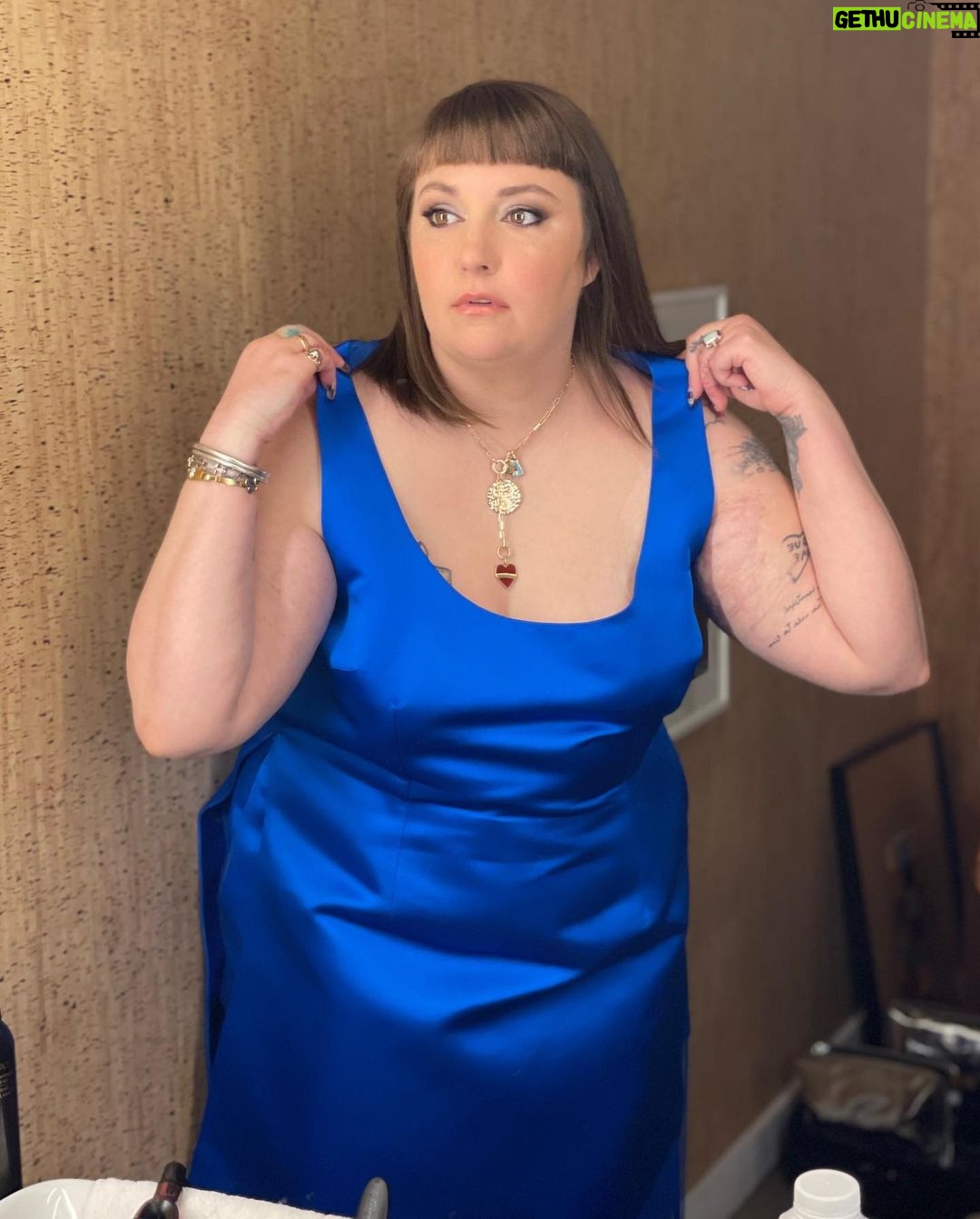 Lena Dunham Instagram - One day til Catherine Called Birdy does her Medieval jig into a theater near you. I may be wearing blue, but I’m happy as can be that 26 years after I read this book, 10 years after I decided to make this movie, it’s finally going to be on the (big!) screen. So much love to my pal @christopherkane for this custom fringed number… #CatherineCalledBirdyMovie
