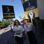 Lesley-Ann Brandt Instagram - Members, keep hitting that picket line! We must continue to support our negotiating committee. Stronger together. 👊🏾🎭 Warner Brother Studios