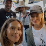 Lesley-Ann Brandt Instagram – We out here! @perreyreeves @jerilryan @jasonwinstongeorge 👊🏾 Warner Brother Studios