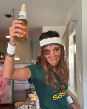 Lesley-Ann Brandt Instagram - “What you going as?” A WINNER 🇿🇦🏆 #ialsohaveamedal Happy Halloween #halloween #bokke #springboks