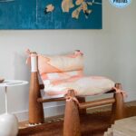 Lesley-Ann Brandt Instagram - Another gorgeous collaboration for @farrowandball and this time, for our kitchen and interior walls. Dead Salmon on the cabinets and schoolhouse white on the walls. @laetitiawajnapel from @cinquiemegaucheinteriors found me what can only described as art for your bum, in these art deco dining chairs from Belgium. Sam Klemick found me the vintage kimono fabric for one of my favorite pieces by @samklemick Link in my bio @people #farrowandball #interiordesign #vintagefurniture