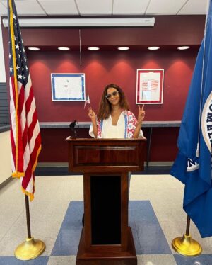 Lesley-Ann Brandt Instagram - I became an American citizen the same day my union authorized a strike and I received my new Union card. Took 13 years of visas to get here and I’ve been a member of @sagaftra for 10 years. It’s the most American of days today. Feeling proud. 🇺🇸✊🏾